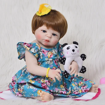 

Bebes reborn full silicone doll toys 23"57cm reborn baby girl gift for child juguetes real newborn babies alive dolls