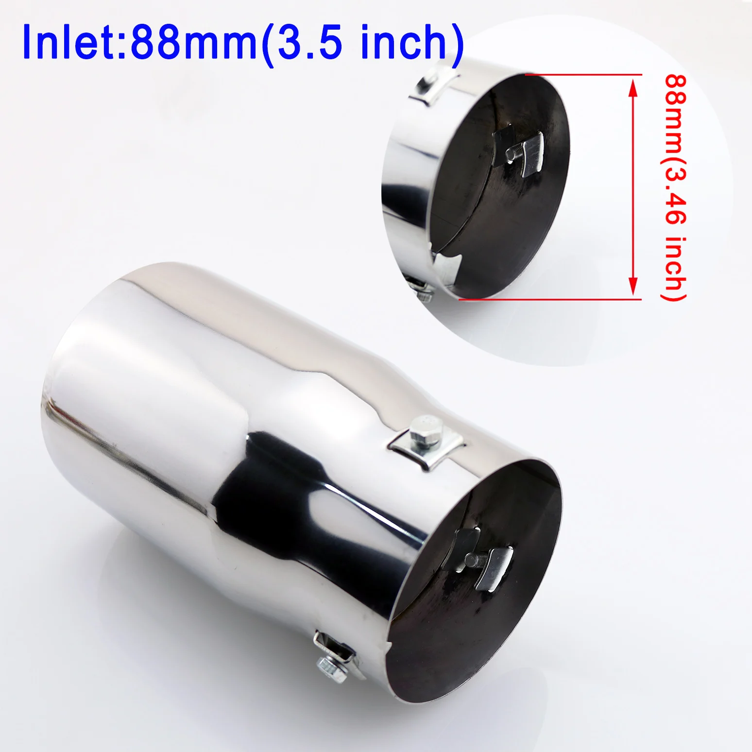 

Tail Exhaust Tips Silencer Pipe Part 88mm Inlet 3.5" Inch Car Tail End Accessories Rear Muffler Cover Trims Decoration