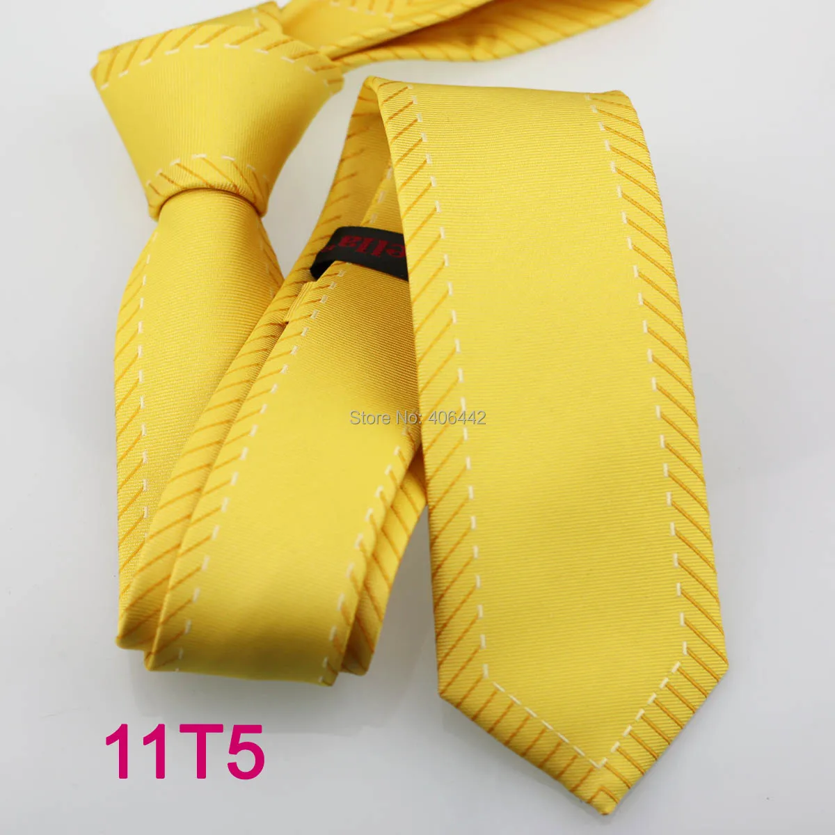 YIBEI coahella ties мужской тонкий галстук золотой желтый с белой каймой полосы Тонкий галстук узкий галстук Модный Галстук Свадьба Gravata