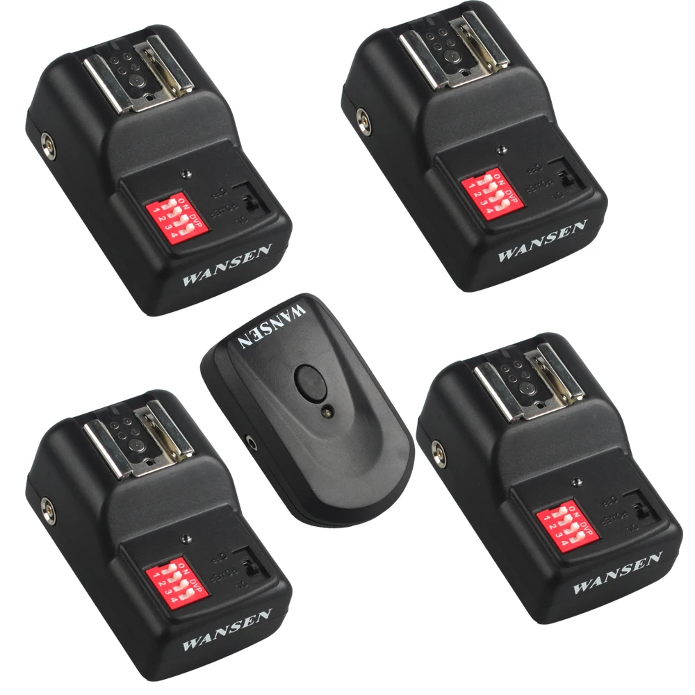 Remoto sem Fio Receptores para Canon Gatilho com 4 Wansen Velocidadelite Flash Nikon Pentax Olympus Dslr Lanterna Sincronizador - Image 4