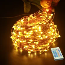 5M 10M 20M 30M 50M LED String Lights Outdoor Christmas Fairy Light Copper Wire Warm White With DC 12V Power Adapter Remote contr
