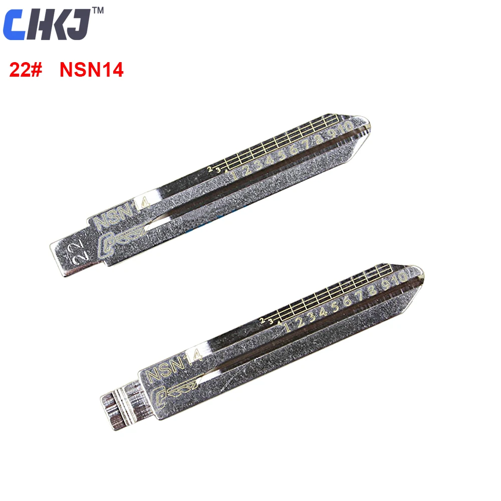 

CHKJ 10pcs NO.22 NSN14 Engraved Line Key For Nissan TEANA TIIDA LIVINA Scale Shearing Teeth Blank Car Key Blade Locksmith Tools