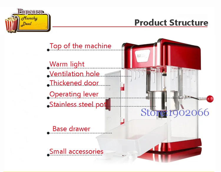 220V попкорна автоматические мини Стиль машина для приготовления поп-корна
