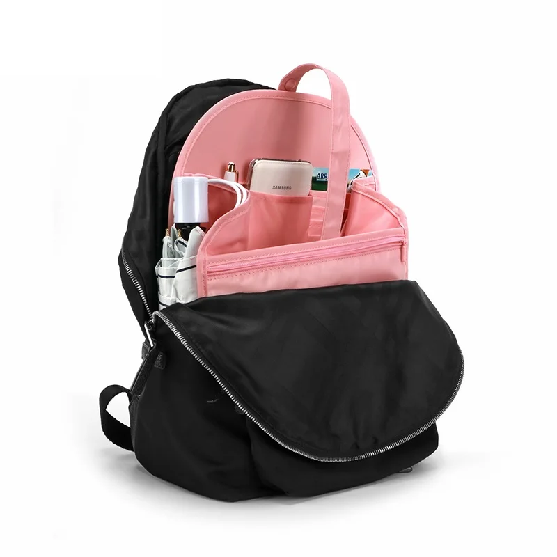 Us 15 19 10 Off Backpack Organizer Insert Bag Nylon Handbag Diaper Gadget Organization Purse Liner With Carry Handle Mutil Pockets In