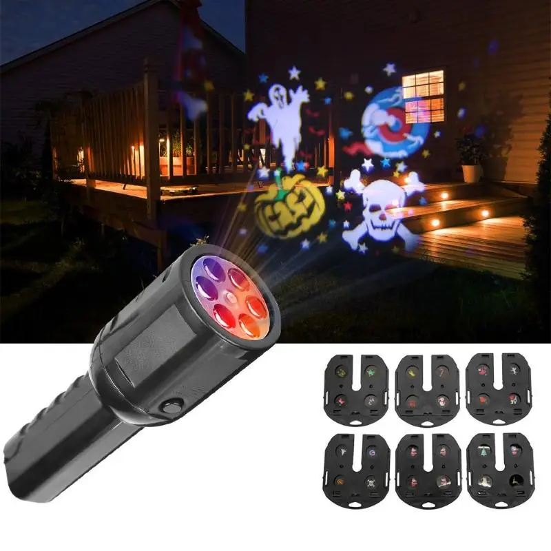 

Romantic Battery Powered Outdoor Camping Party Flashlight Film Photo Projector + Film Sheets Kits Christmas Halloween Flashlight