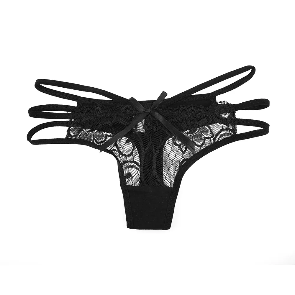 

1PC Summer New Fashion Lady Sexy Lace Floral G-string Panties Women Elastic Ultra-thin Briefs Bowknot Lace Sexy Briefs