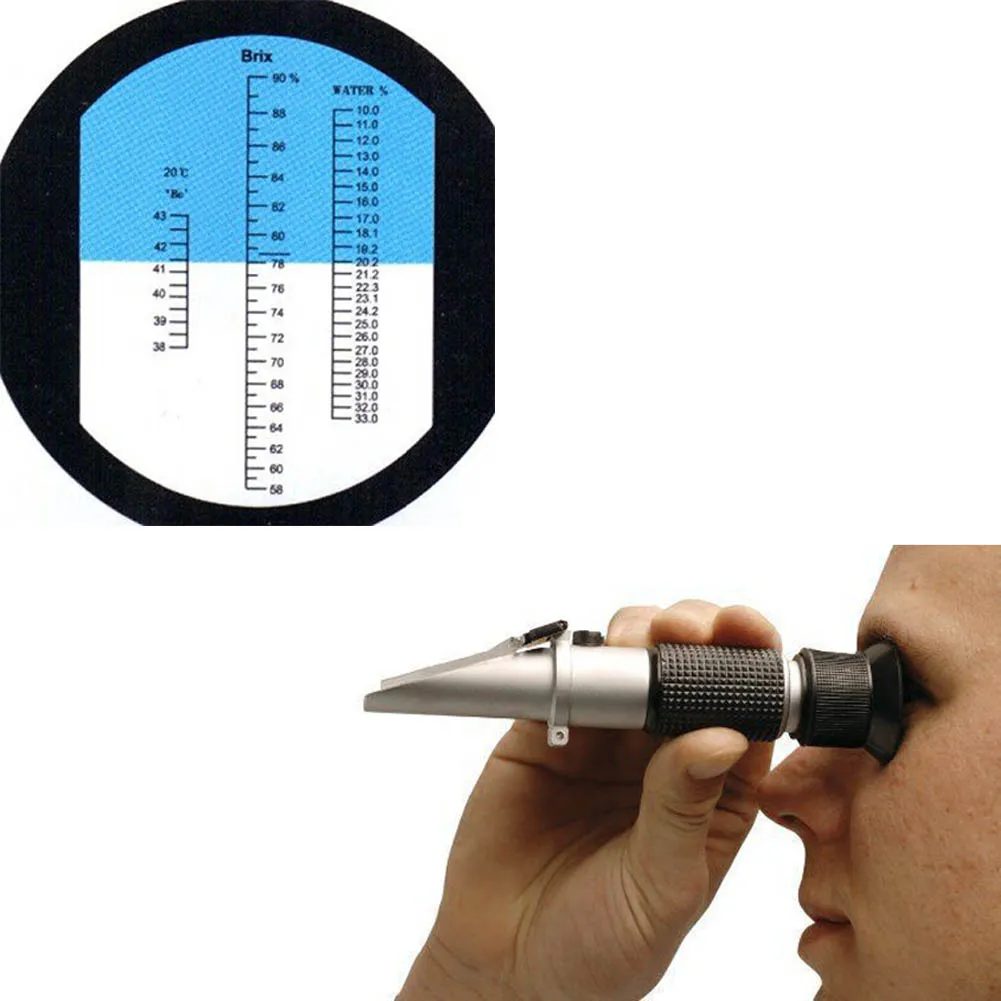 

Refractometer Honey Beekeeper Water Sugar Content Brix 58-92% Water 10-33% Handheld Tool AI88
