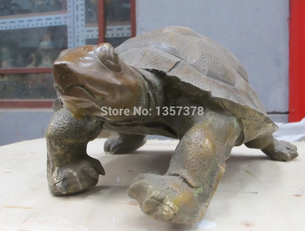 

shitou 00244 14" Chinese pure Bronze sculpture Vivid the tortoise turtle Statue Wu Gui
