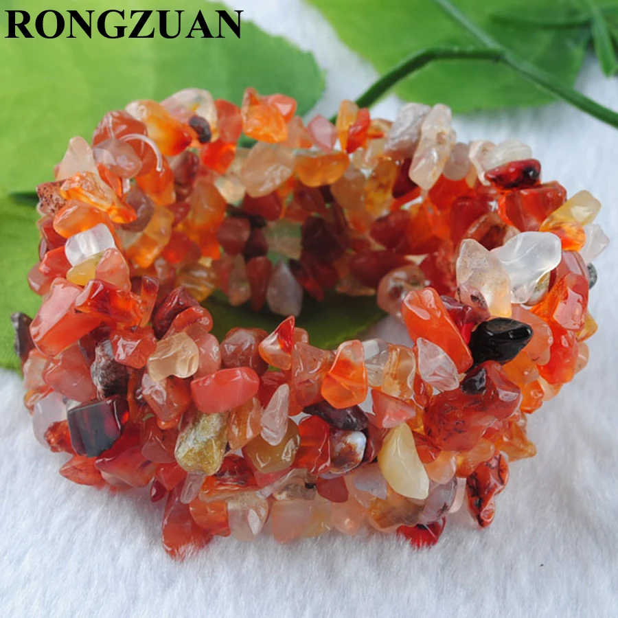 

RONGZUAN Weave Stretch Bracelet Natural Agates Stone 4-8mm Irregular Shape Freeform Chip Beads Women Bangle Jewelry 7inches H230