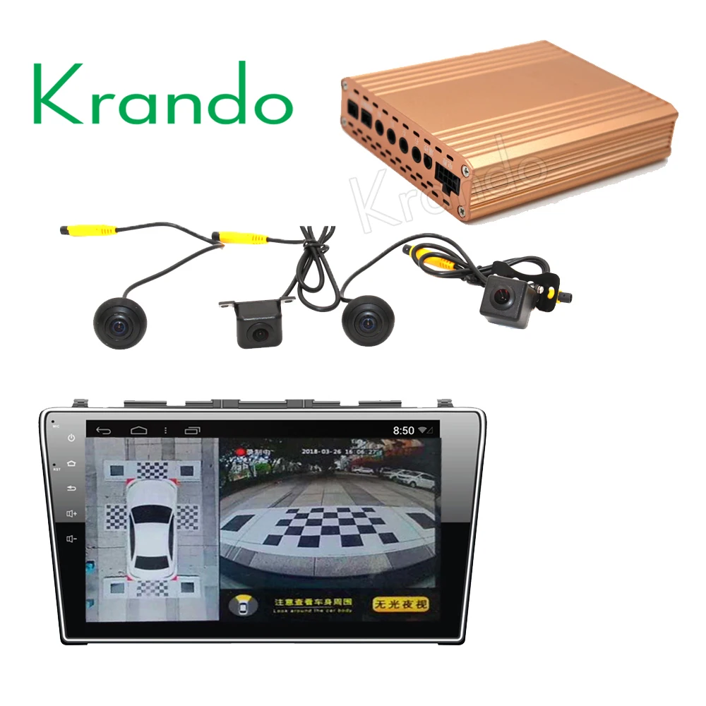 Cheap car Krando 1080P Super HD 360 Degree bird View System Panoramic View All round Camera with DVR driving Surround recoder 1