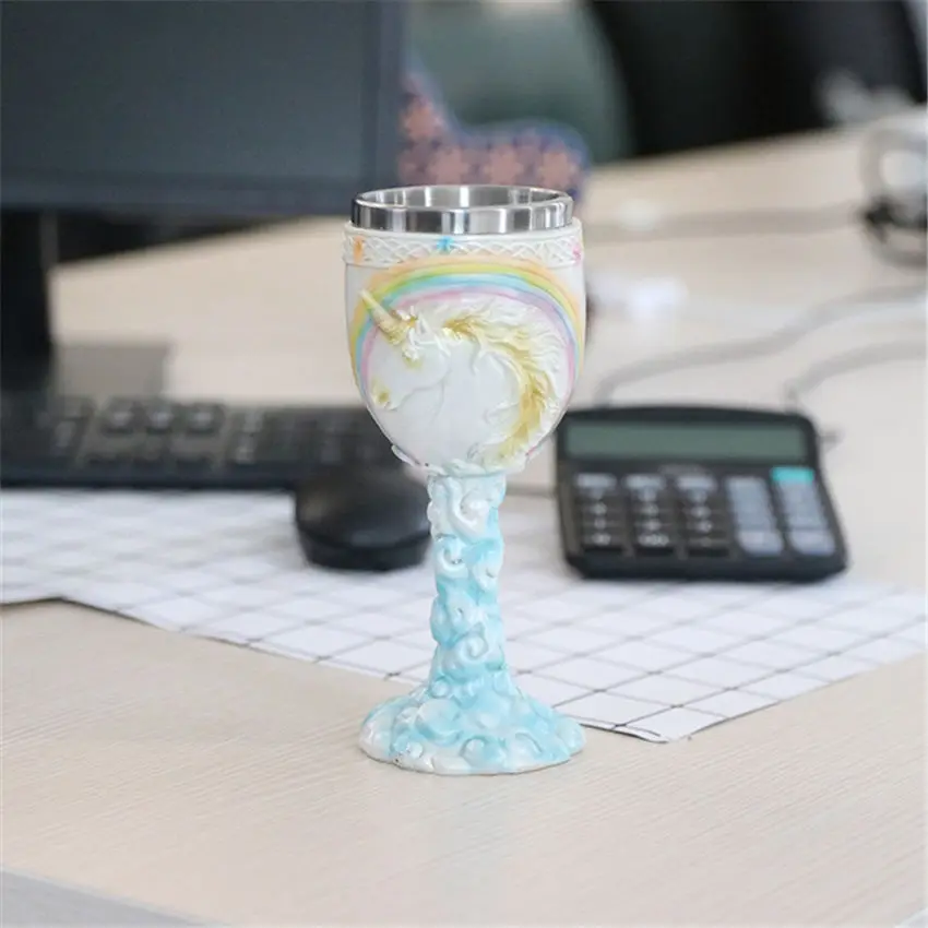 Кружка из нержавеющей стали Кубок 3D кружки в виде единорога кофе пива бокал для