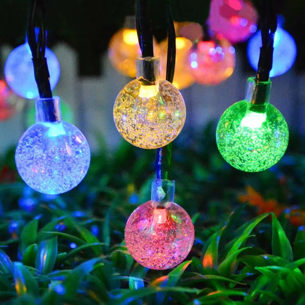 Наружное праздничное освещение, газон внутренний двор ландшафтное украшение Солнечная лампа, гирлянда Фея солнечный свет для рождества Хэллоуин - Испускаемый цвет: Crystal ball-Colorfu
