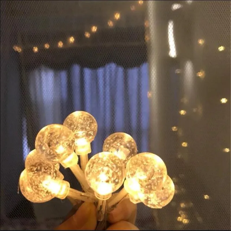 

Fairy lights Battery 50LED Waterproof Fairy Bubble Ball String Lights Decorative Xmas Party Christmas Tree Decors Warm White