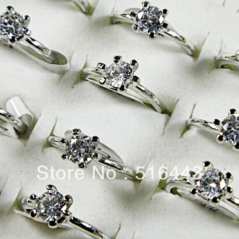 A-012 Модные ювелирные изделия Лот 25 шт кубический циркон обручальные свадебные кольца для женщин