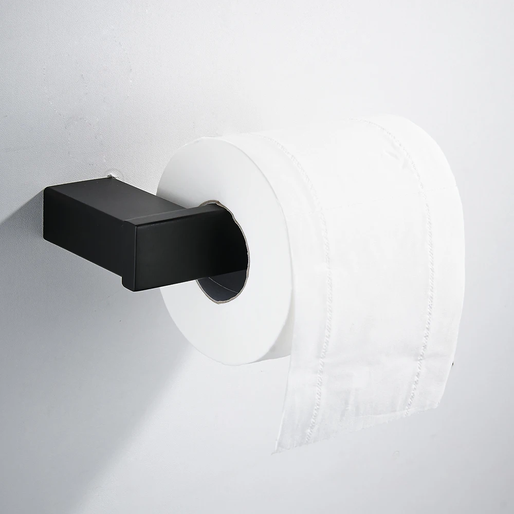 Матовая черная нержавеющая сталь 304 Полотенце кольцо крючок для халата держатель для туалетной щетки полотенце бар аксессуары для ванной комнаты Набор держатель для бумаги 610000R