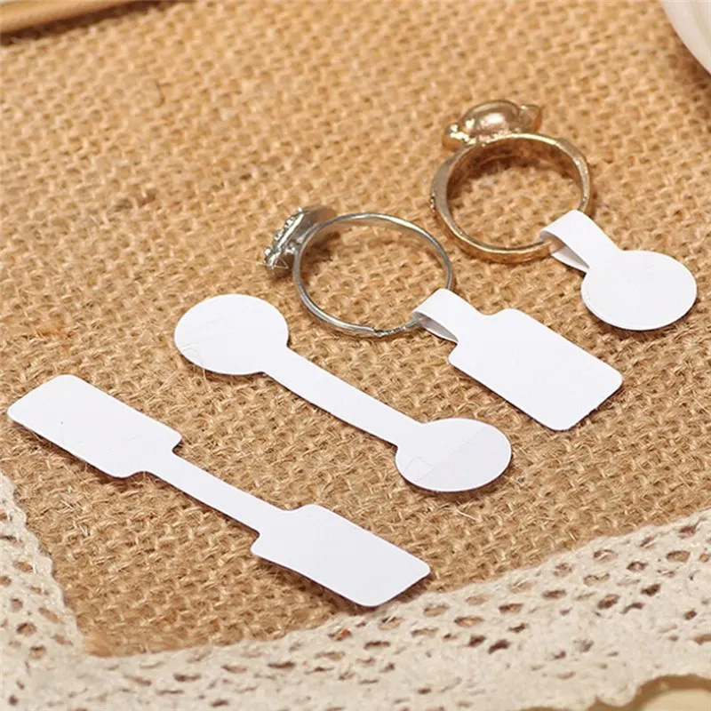 100pcs/bag White Blank Price Tags Necklace Ring Jewelry Labels Paper Stickers 