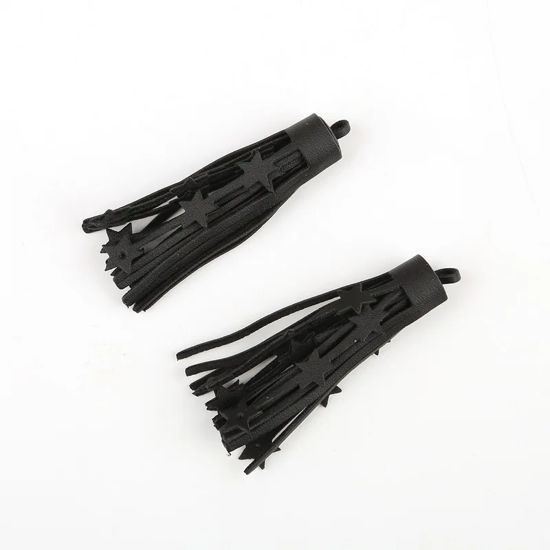 

7 Colors 8cm PU Imitation Leather Tassel Charms Pendant Star Pattern Fringe DIY Earrings Hanging Sewing Garment Bags Accessories