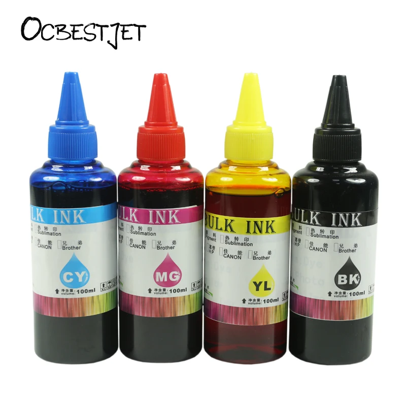 

OCBESTJET 100ML Universal Dye Ink For HP Deaktop Printer In 4 Color For HP Printer Ink All Models