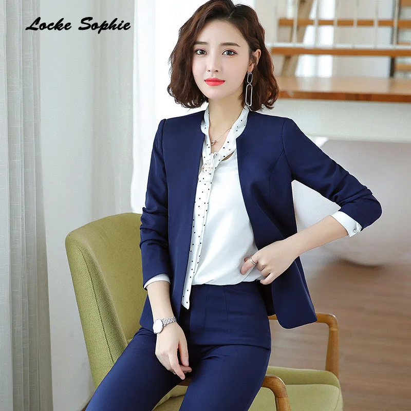 Women's Plus size Blazers coats 2019 Autumn cotton blend Long sleeves V-neck Small Suits jackets ladies Skinny Blazers Suits