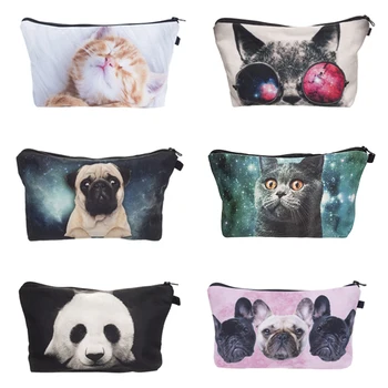 

3D Printing Roomy Cosmetic Bag Fashion Women Makeup Bags Waterproof Cosmetics Pouchs For Travel