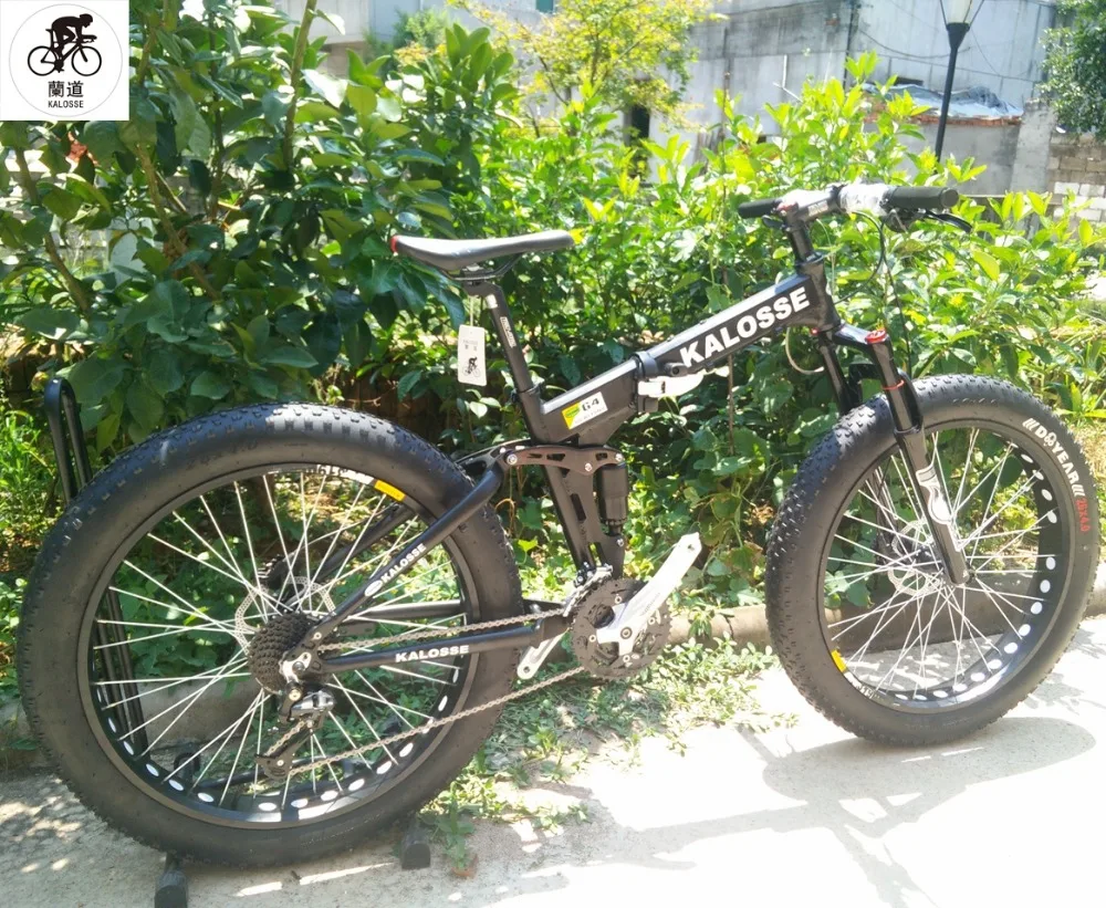 Sale Kalosse Folding  DIY colors  Snow bike  26*4.0  tires Soft-tail mountain  bike   24/27/30 speed     tyre dirt bike 1