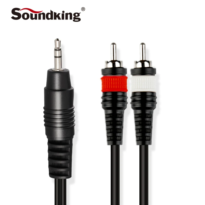 

Soundkin RCA Cables 2*Rca to 3.5 Audio Cable Rca 3.5mm Jack Male to Male Rca Aux Cable For Amplifier Phone Edifer DVD B50