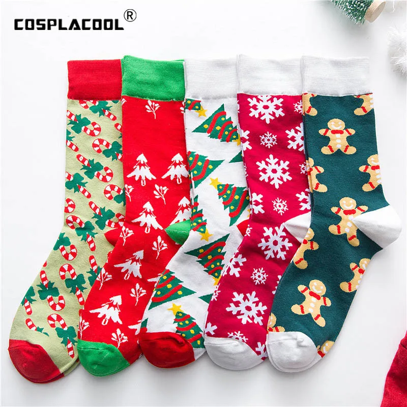 

[COSPLACOOL]Christmas Gift Cute Snow/Candy Funny Socks Warm Harajuku Cartoon Novelty Japan Socks Women Creative Calcetines Mujer