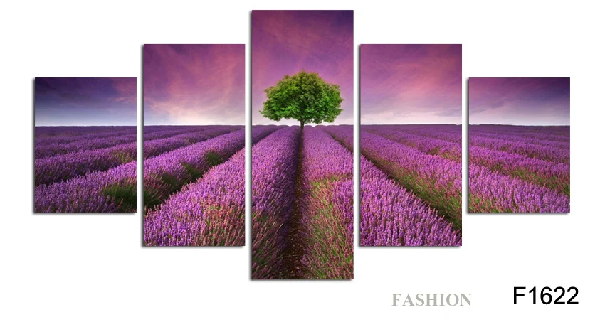5 шт. модульные картины из Прованса лаванды без рамки|canvas painting|home decorflower canvas |