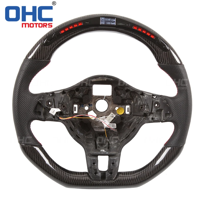 リアルカーボン繊維 LED ステアリングホイール互換 vw MK6 ゴルフ GTI R シロッコ CC|Steering Wheels &  Steering Wheel Hubs| - AliExpress