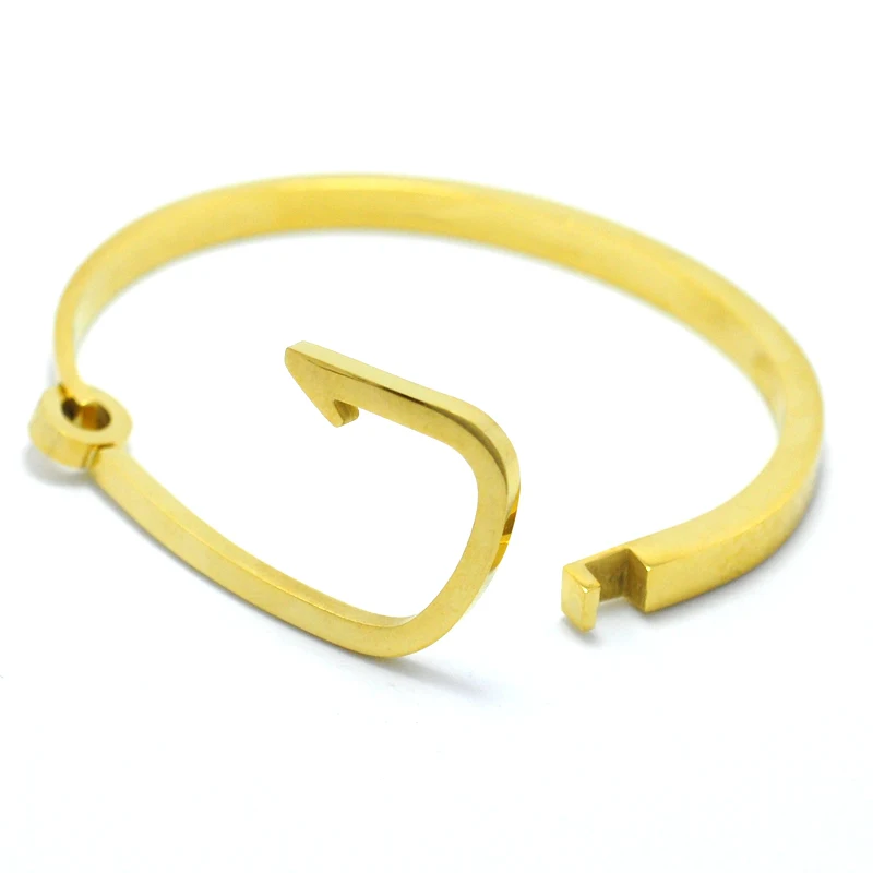 Large Gold Men's Fish Hook Bracelet.
