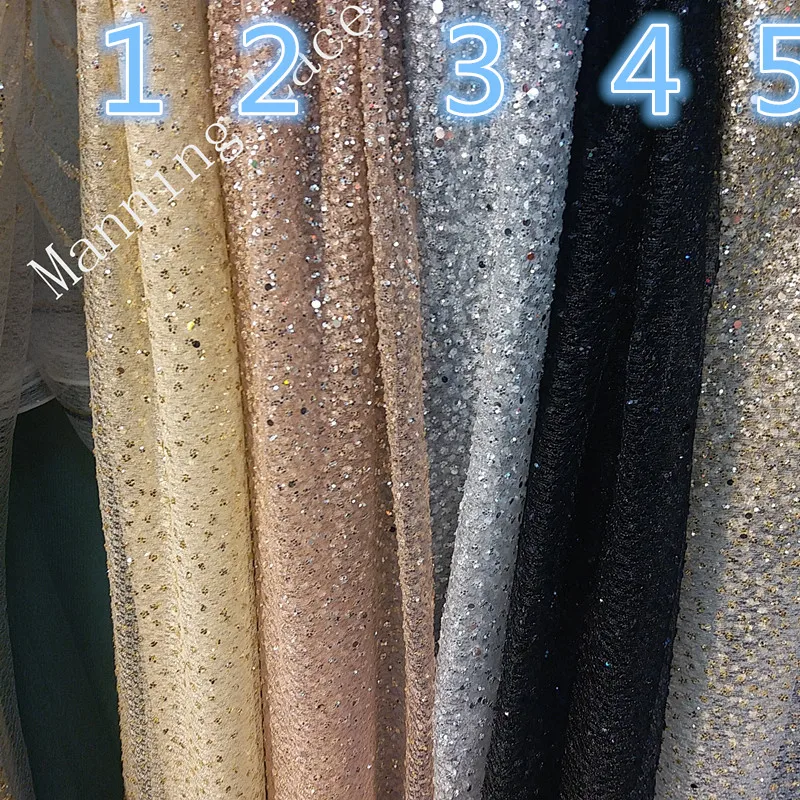 

Beautiful silver and gold collocation, beautiful pattern glittering sequins India extravagant wedding evening dress fabric