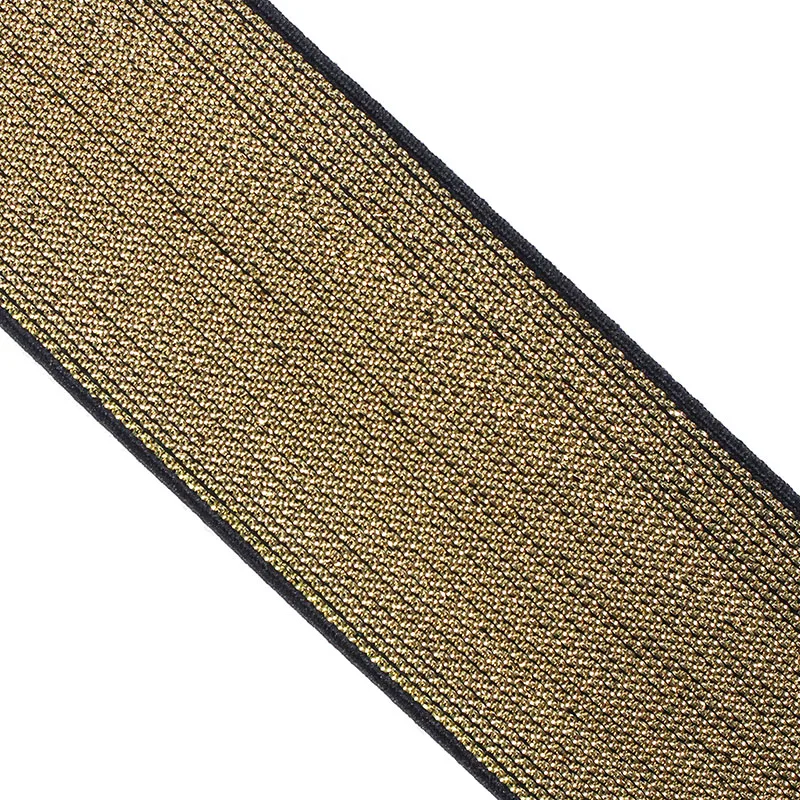 30yard-39mm-Gold-Black-Elastic-Stretch-Webbing-Ribbon-Lace-Trim-Tape-Band-Lace-Fabric-Strap-Craft