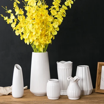 

Ceramic Creative Fashion White Vase Modern Minimalist Porcelain Living Room Decoration Home Decoration Dried Flower