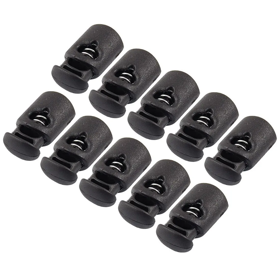 

10 Pcs Plastic Toggle Spring Stop Single Hole String Cord Locks