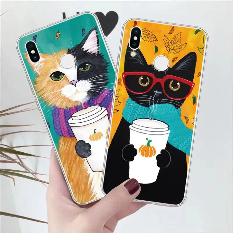 

Cat Silicone Capa For iPhone Xs Max X XR 5 SE 6 S 8 7Plus For Huawei Mate 20 Lite 9 10 Pro Nexus 6p nova 3 3i 2 2i Plus TPU Case