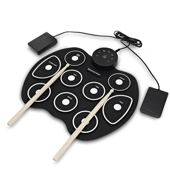 

G4002 Roll Up Digital Drum Kit 5 Timbres And 8 Demo Songs Toy Musical Instrument Conventional Rubber-Type Electronic Board Toys
