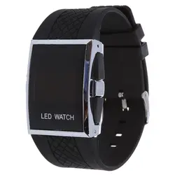 Роскошный цифровой Красный мужские светодио дный свет спортивные наручные часы подарок Стиль-черный
