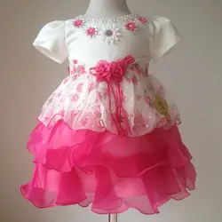 Для маленьких девочек Платья для вечеринок детская одежда для маленьких девочек праздничное платье подарок на день рождения цветок торт