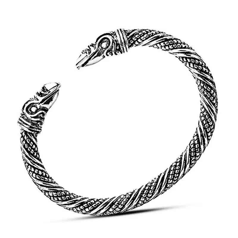 Подростковый ручной работы Высокое качество Винтаж ворона браслеты викингов браслеты мужские индийские ювелирные изделия для мужчин и женский Браслет-манжета Прямая поставка