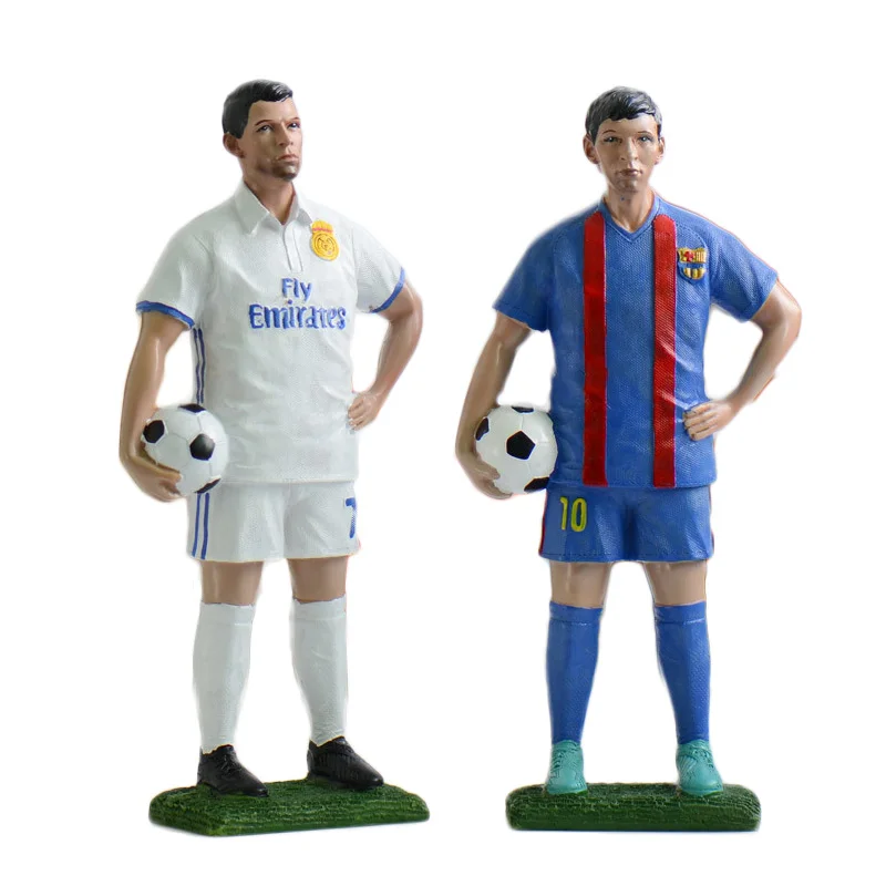 Creative Resin Sports Football Stars Ornaments Ronaldo Football Miniature Figurines Home Decor
