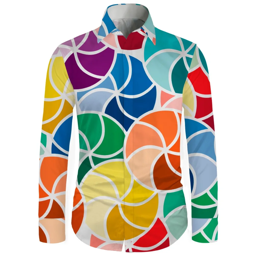

Cloudstyle Man Women Shirts 2019 Autumn Winter Clothes Mens Long Sleeve Shirt Cotton Single Breasted Hawaiian Shirt Windmill Top