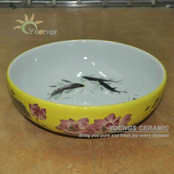 

Unique oriental hand maded ceramic porcelain bathroom sink with countertop