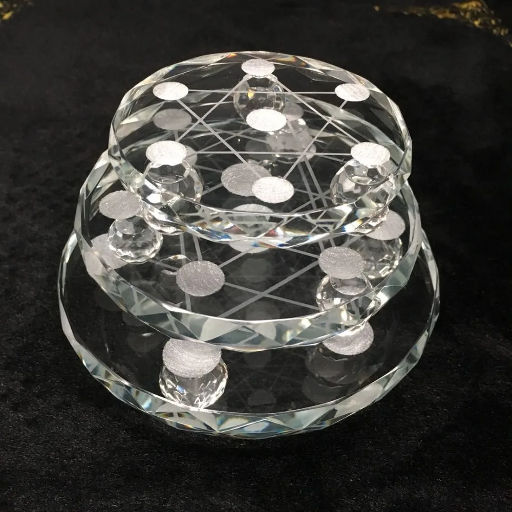 New 7 star plate Asian Quartz Crystal Healing Ball Sphere Stand