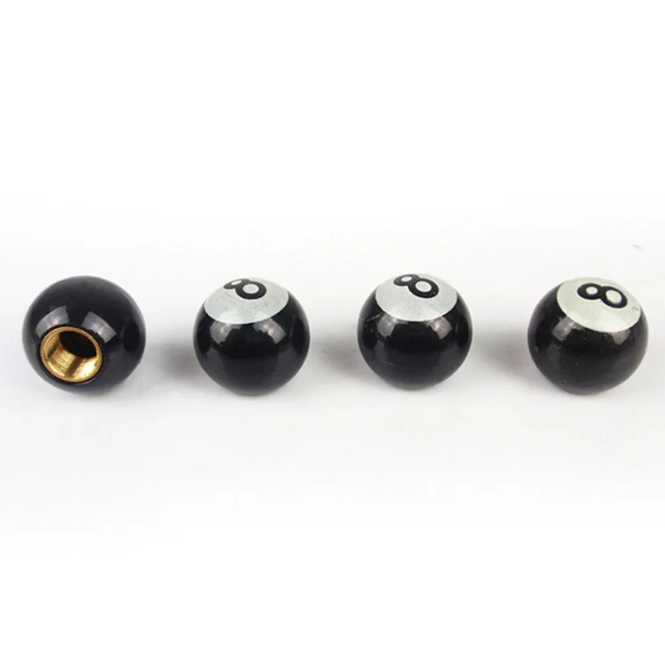 

Ball Tire Valve Caps 4pcs Universal uto Car Truck Mountain Bike Billiards Pool 8 Ball Tire Tyre Air Valve Stem Caps Wheel Rims