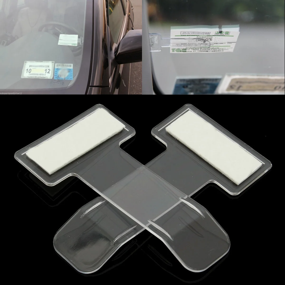 Yicare Car accessories 2pcs Windscreen Parking Permit Holder Car Windscreen Parking Ticket Permit Pass Holder Clip for Windscreens Car Window 