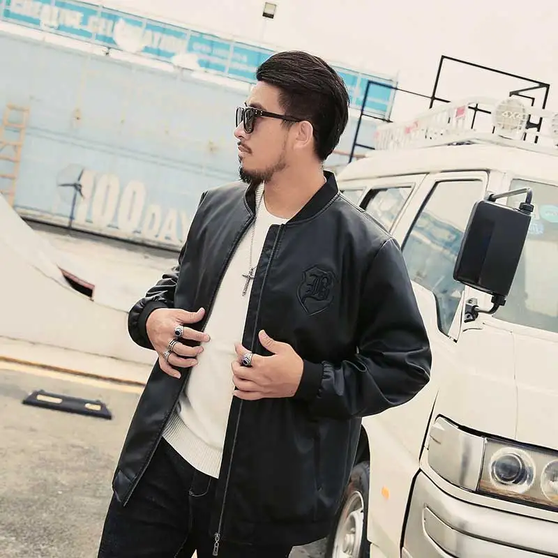 

Brieuces plus size 9XL Men's Leather Jackets Men Stand Collar Coats Male Motorcycle Leather Jacket Brand Clothing jacket