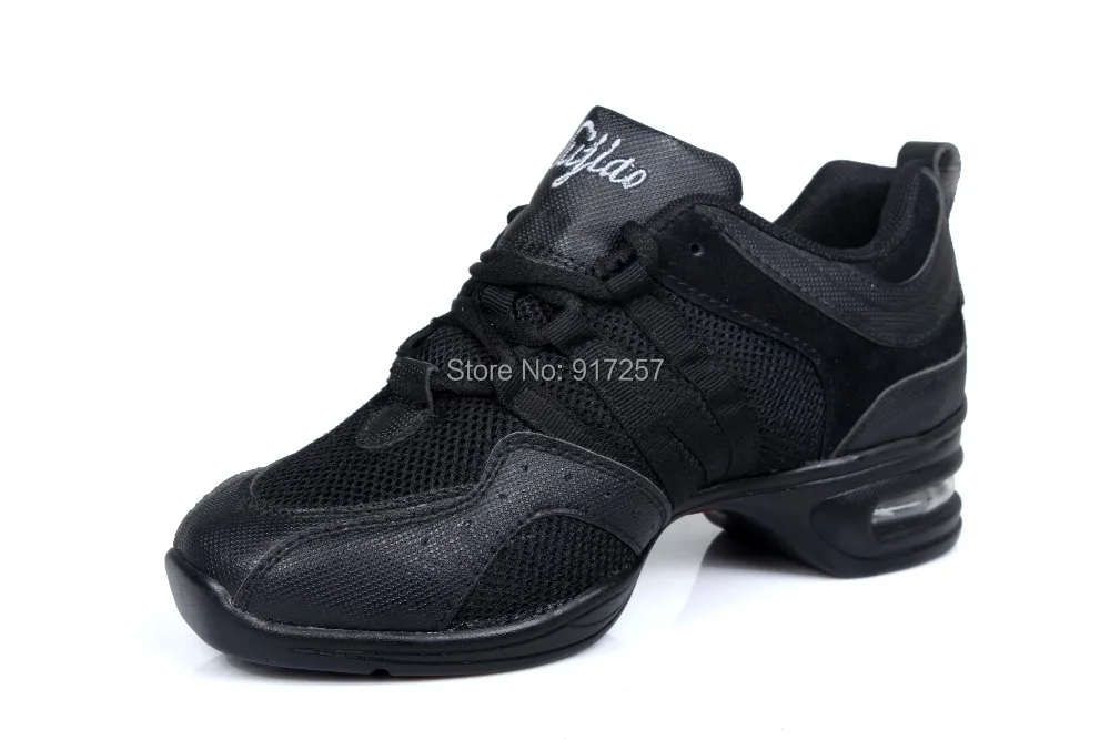 

hot  sale Brand New women's men's  Modern gym Jazz Hip Hop Genuine Leather Platform Dance Sneakers Shoes wedges black  WZJ