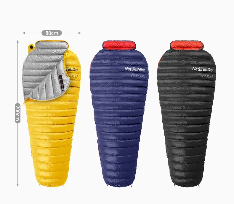 Ультралегкий спальный мешок Naturehike CW300 уличный для мам с гусиным пухом 6 12 градусов