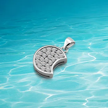 

925 Sterling silver pendants.Necklace pendants.Fashion women accessories. Single pendants, Full zircon moon pendants. no chain