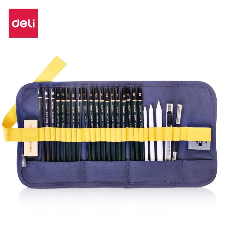 Deli Sketch Pencil Set Sketch Eraser Charcoal Pencil Pen Curtain Painting Special Rubber Knife Art Painting Stationery Supplies